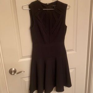 BCBGMAXAZRIA Aynn embroidered sheer black dress